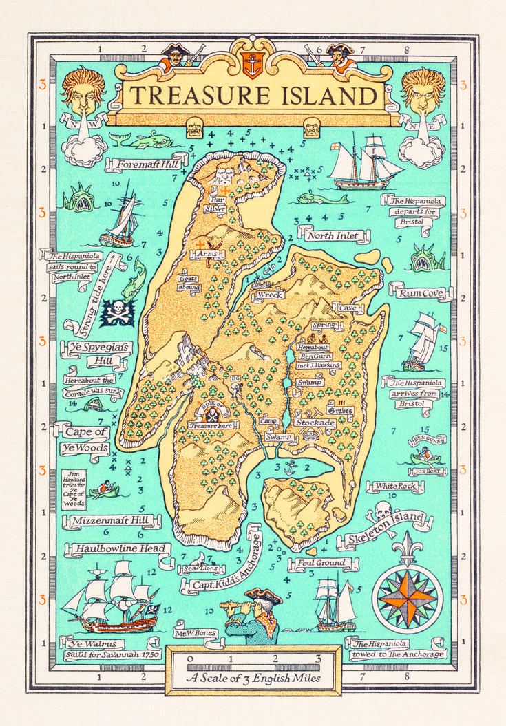 a map of the treasure island area