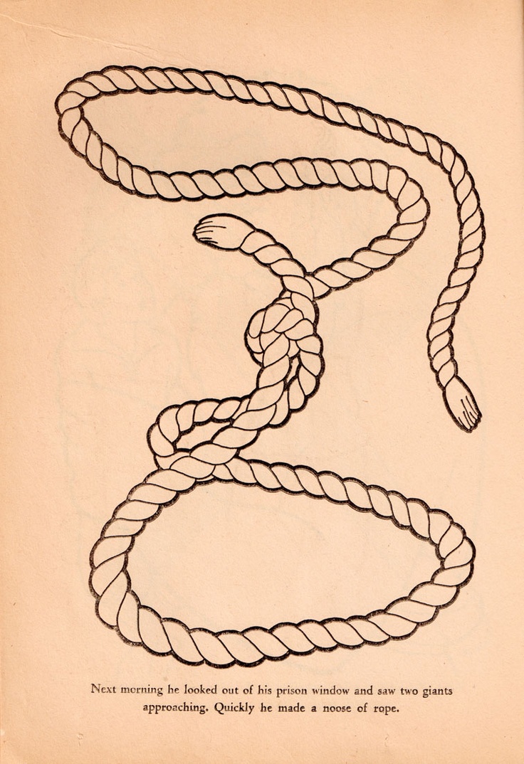 an old drawing of a rope tied up