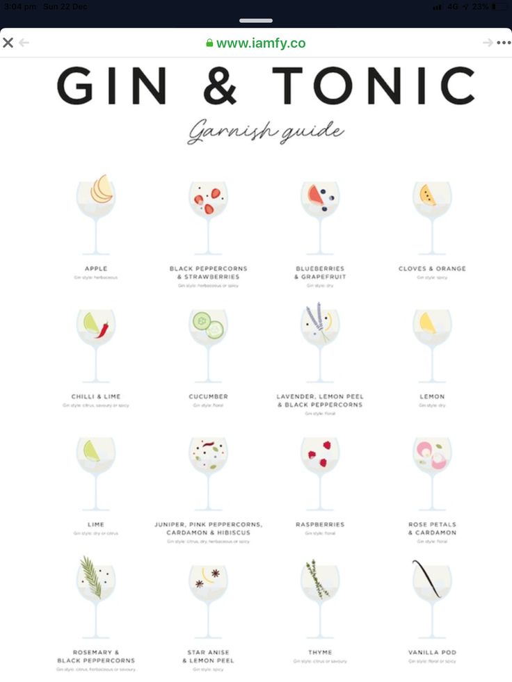 gin and tonic cocktail guide on the app store's iphone screen, with an image of