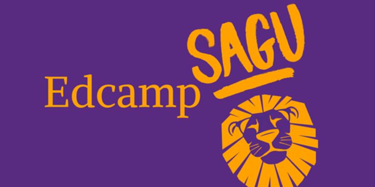 the logo for sagu edcamp, with an image of a lion