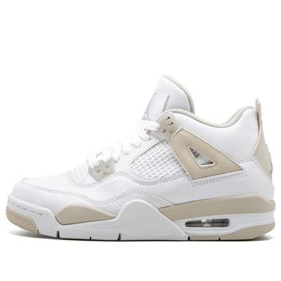 The Air Jordan 4 Retro GG is a iconic shoe that has been brought back in a new, women’s-exclusive colorway. This retro sneaker features a Light Sand hue throughout the primarily white colorway, with Border Blue Jumpman branding and a partially encapsulated Air heel unit. This sneaker is perfect for any Jordan fan or fashion-savvy individual who wants to add a unique touch to their style. (AJ4/SNKR/High Top/Basketball) Jordan 4 Sand Linen, Retro Jordan Womens, Basketball Shoes Jordan, Jordan 4 Offwhite, Cute Air Jordans, Nice Shoes Women, Popular Jordans, Jordan 4 Retro Sand, Air Jordan 4 Women