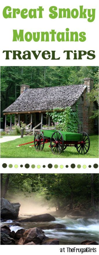 the great smoky mountains travel tips booklet with an image of a cabin in the background