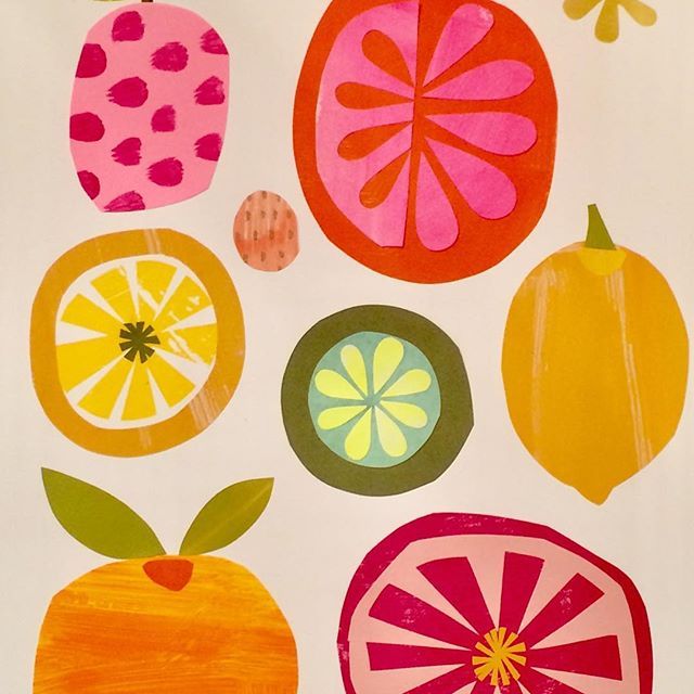 an image of fruit cut out on paper