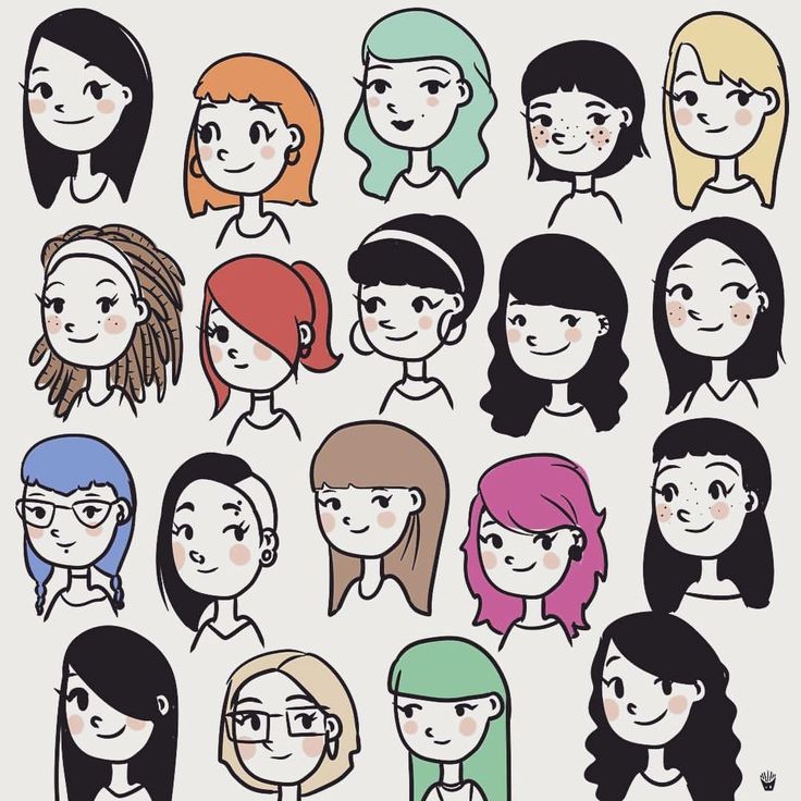 a group of people with different colored hair