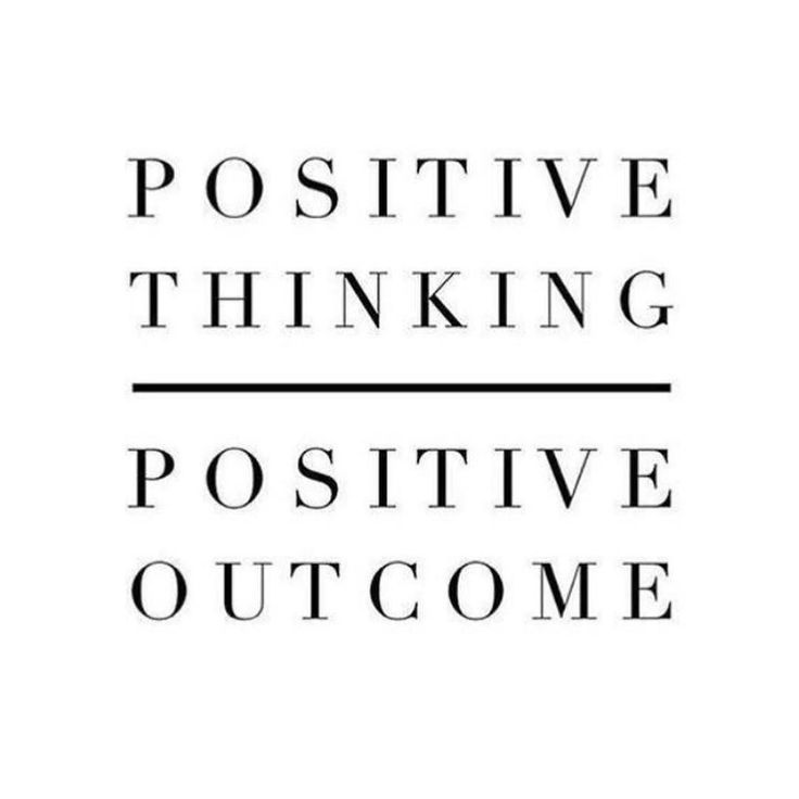 the words positive thinking are in black and white