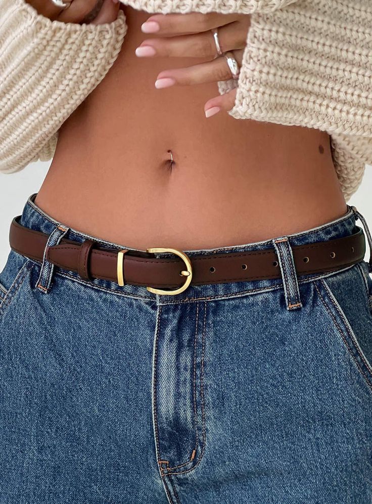 Jaslynn Belt Brown Brown Belts Women Outfit, Belt Fashion Women, Brown Belt Outfit Jeans, Aesthetic Belts, Amber Accessories, Brown Belt Outfit, Cute Belts, Belts Aesthetic, Corporate Girly