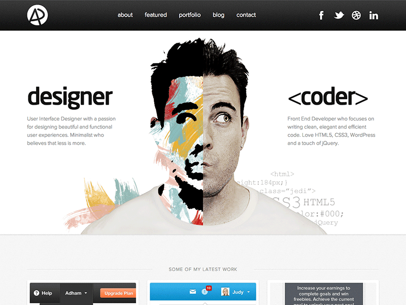 an image of a man with different colors on his face and the word coder above him