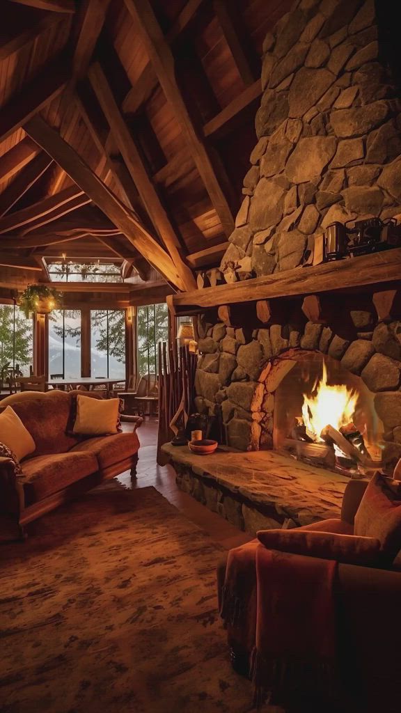 This contains: "Heartwarming video moments portraying quaint cabins and the allure of peaceful retreats, inviting viewers to explore charming vacation homes."