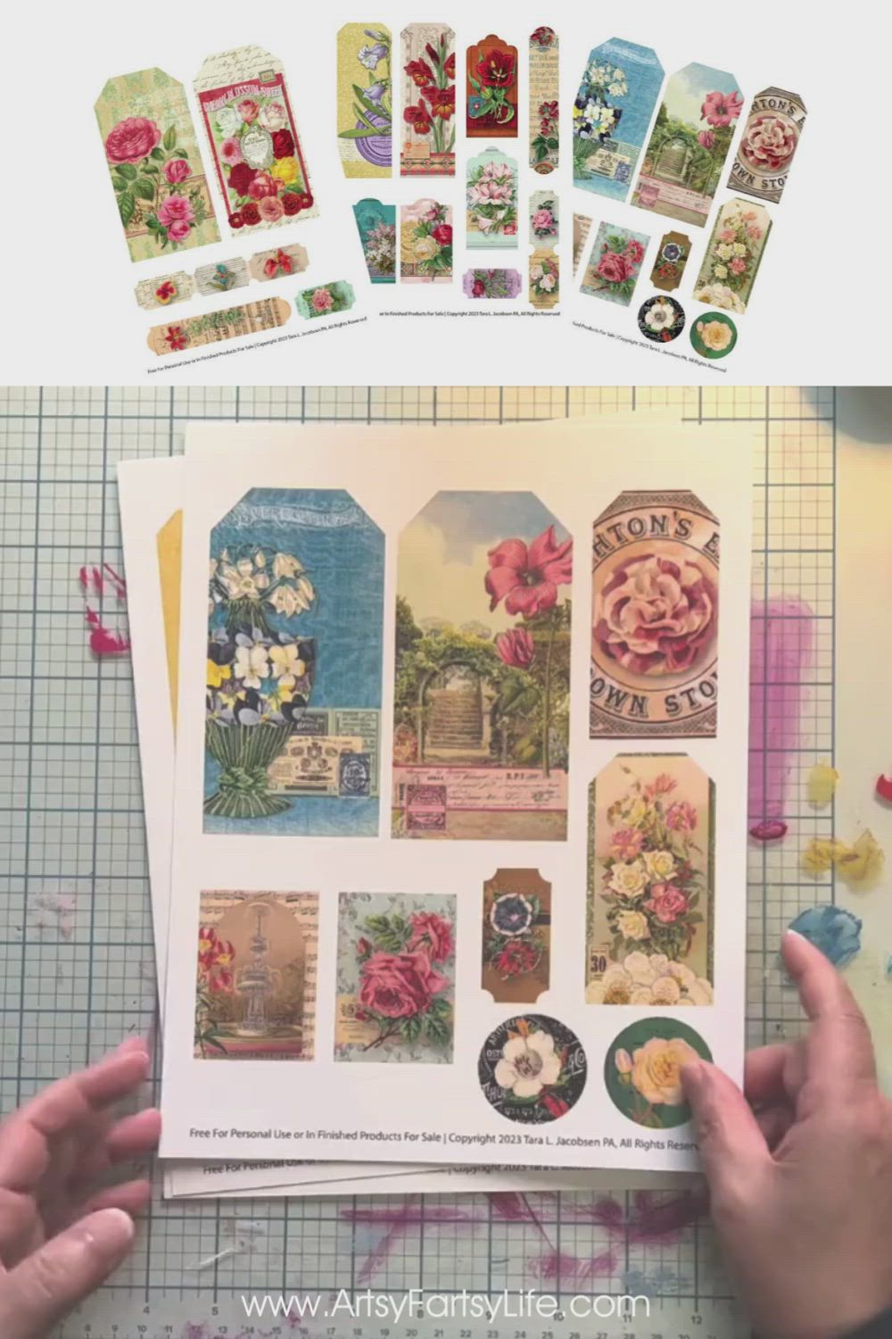 This contains: free vintage flower ephemera