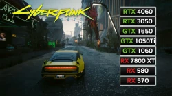 Производительность 8 популярных видеокарт в Cyberpunk 2077 после обновления 2.2