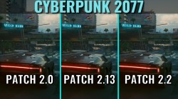 Сравнение производительности патчей 2.2, 2.13 и 2.0 в Cyberpunk 2077 на RTX 3070