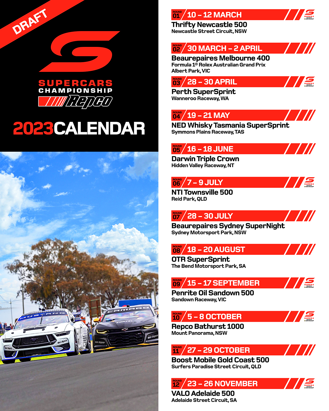 V8 Supercars Calendar 2024 Printable - Faina Anallise