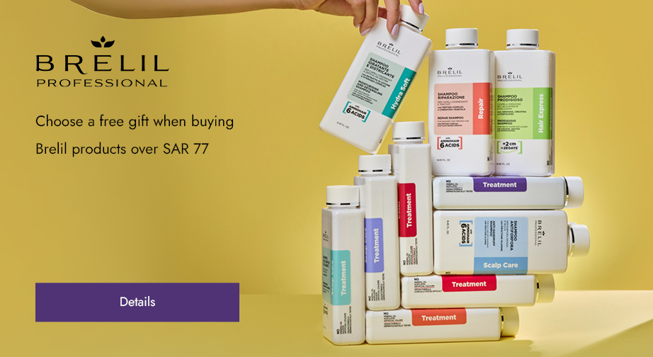 Spend SAR 77 or more on Brelil products and choose a free Amino Treatment Set featuring shampoo (15 ml) and hair mask (15 ml)