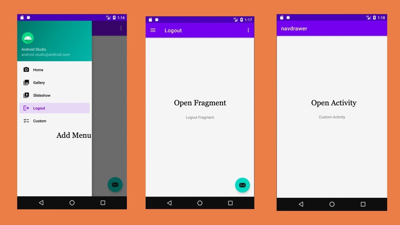 How To Create Navigation Drawer And Customize It In Android Studio - Vrogue