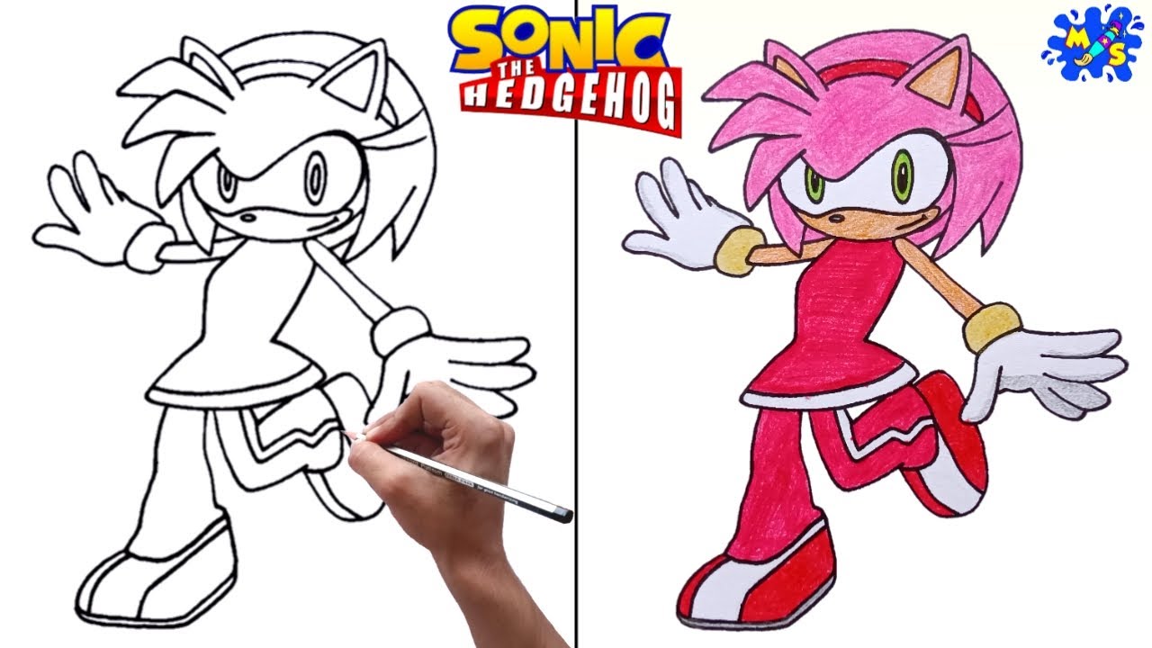 How To Draw Amy Rose From Sonic The Hedgehog Printable Step By Step ...