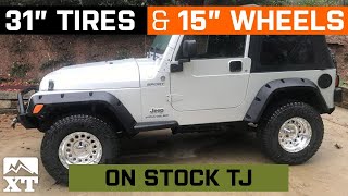 Stock TJ Wrangler  | 15x8 Wheels - W&T Fitment - YouTube