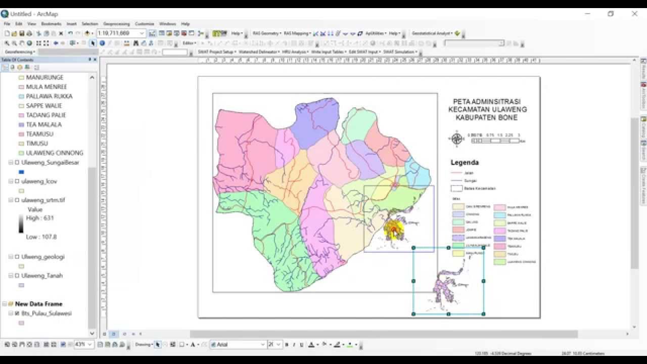 Tutorial Membuat Layout Peta Pada Arcgis Dan Penjelasan Manfaat Arcgis ...