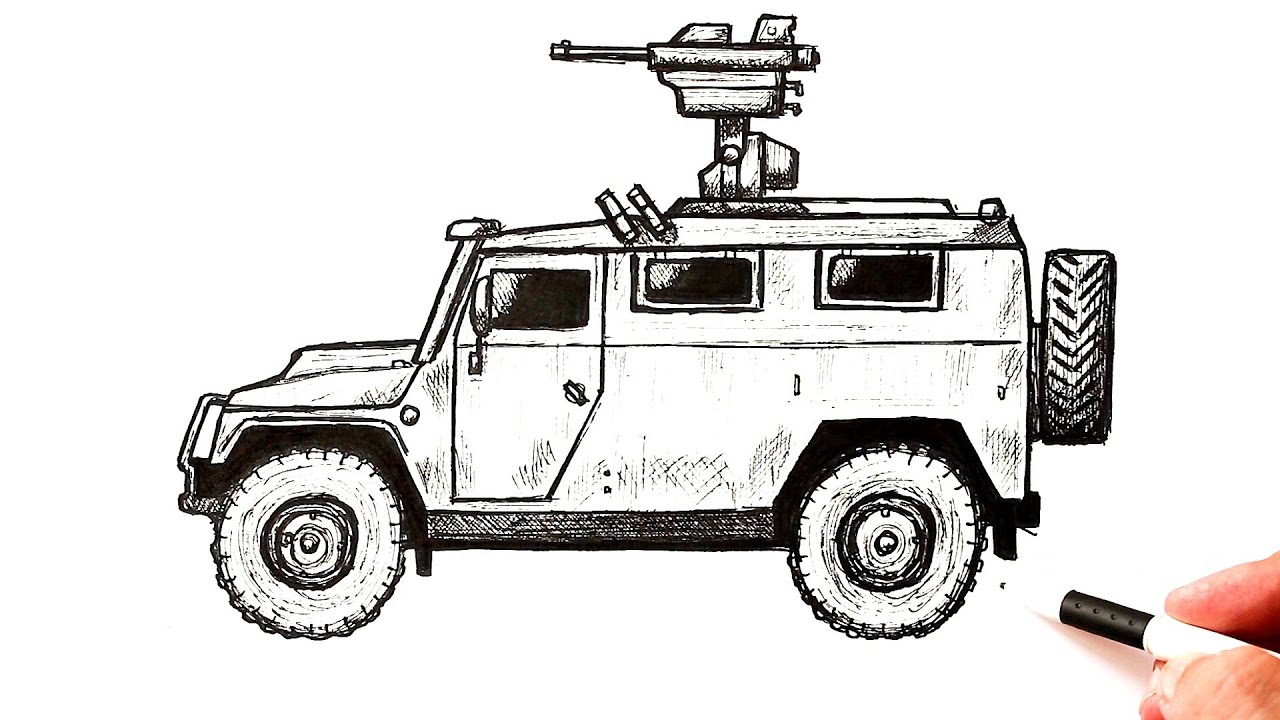 How to draw a Military Vehicle YouTube