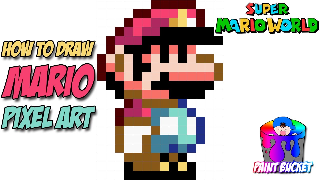 How To Draw Yoshi Pixel Art 16 Bit Drawing Super Mario World Pixel ...