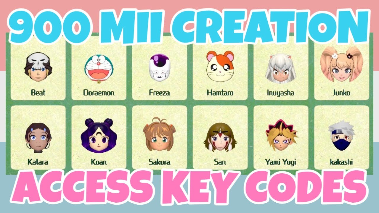 Best 900 Anime Mii Character Creation Access Key Codes In Miitopia  Nintendo Switch  YouTube