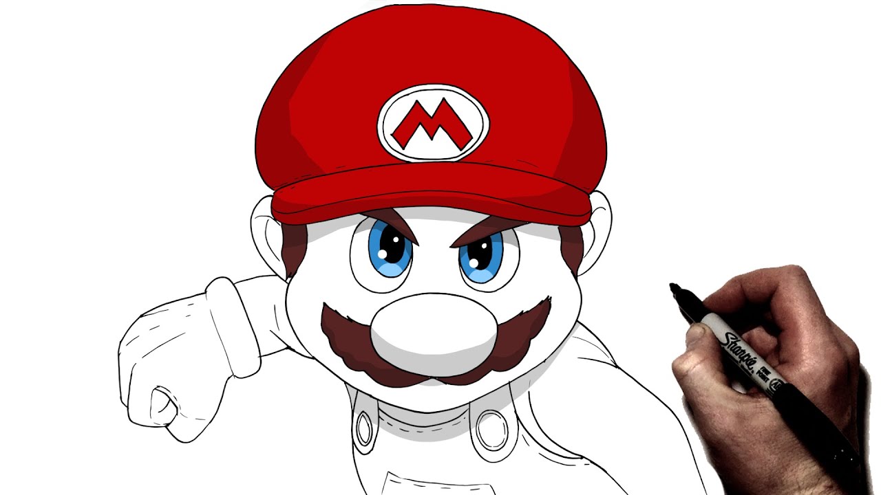 How To Draw Mario | Step By Step | Super Mario Bros - Youtube