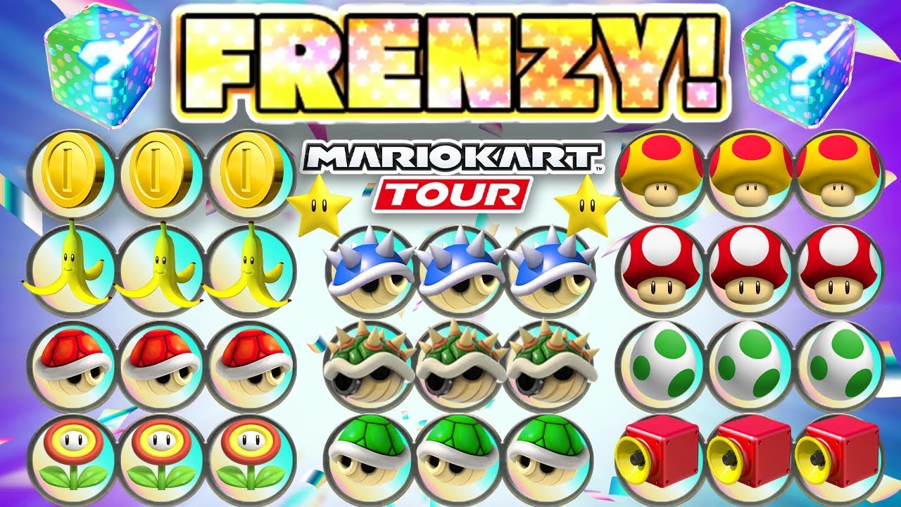 Mario Kart Tour - ALL ITEM FRENZY MONTAGE COMPILATION【 马里奥赛车TOUR マリオカート ...