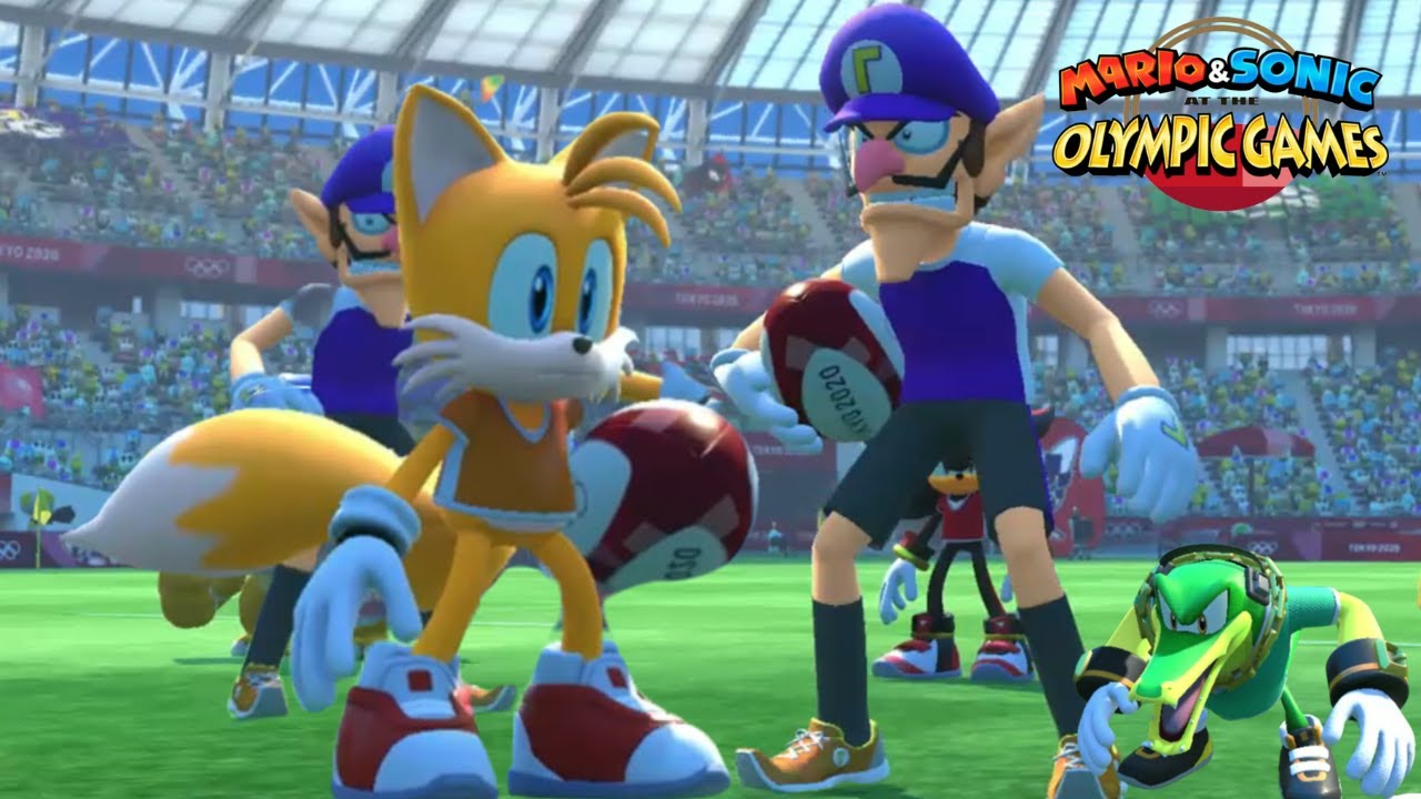 Mario & Sonic At The Olympic Games Tokyo 2020 -Rugby Sevens -Vector ...