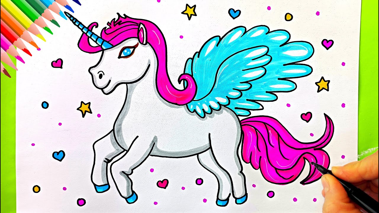 Unicorn Drawing 🦄 Sevimli Unicorn Çizimi - Unicorn Nasıl Çizilir ...