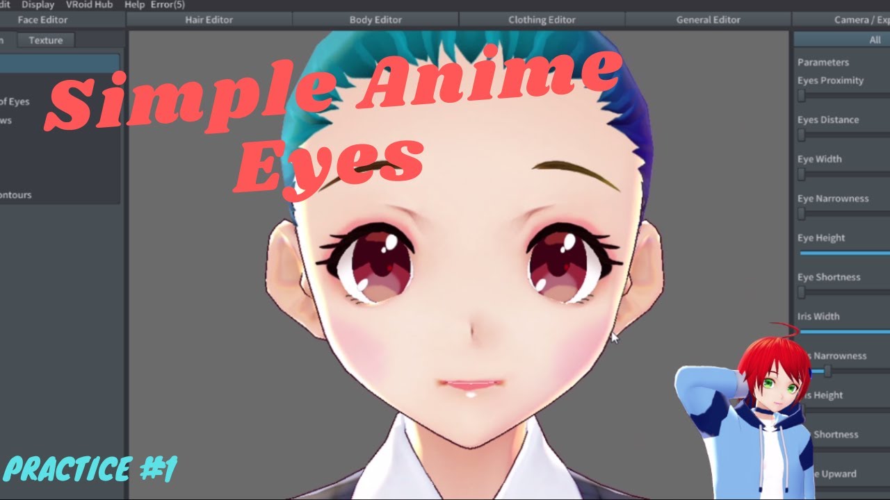 VRoid - Simple Anime Eyes (practice) - YouTube