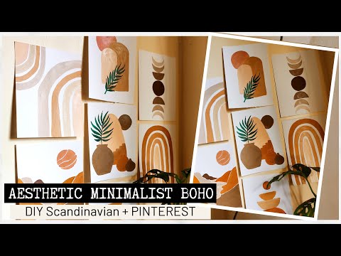 7 PINTEREST Aesthetic Minimalist Boho Painting | DIY Scandinavian Home Decor | Earth Tone Home Decor