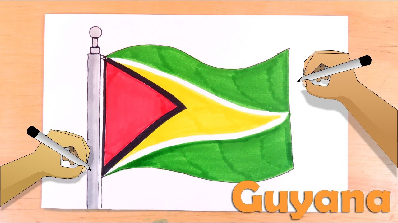 Como Dibujar La Bandera De Guyana Paso A Paso How To Draw The Flag Of ...