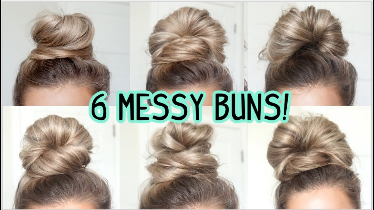 6-of-my-favorite-messy-buns-medium-long-hairstyles-youtube