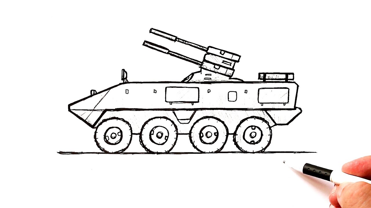 How to draw a Military vehicles Armored personnel carrier YouTube