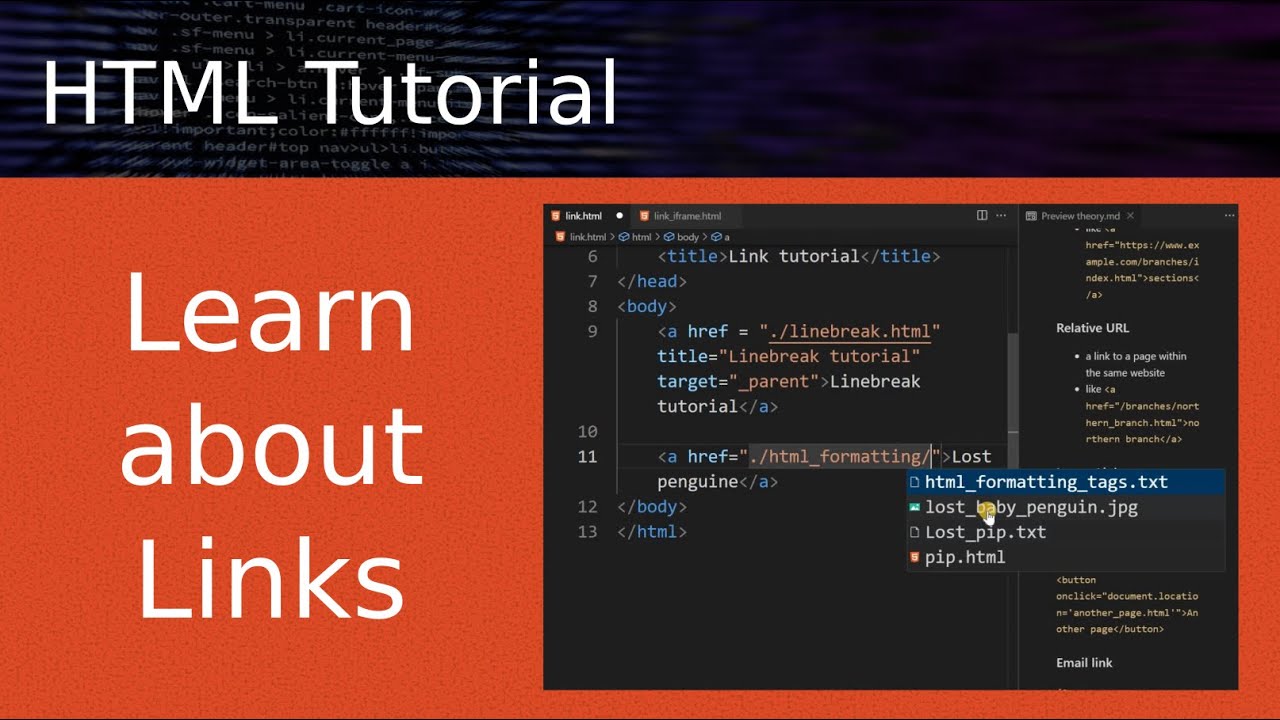 HTML LINK TAG tutorial for beginners - YouTube