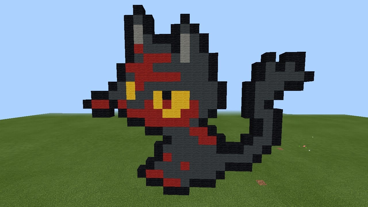 Minecraft Pixel Art - How To Build Litten Mini Sprite - YouTube