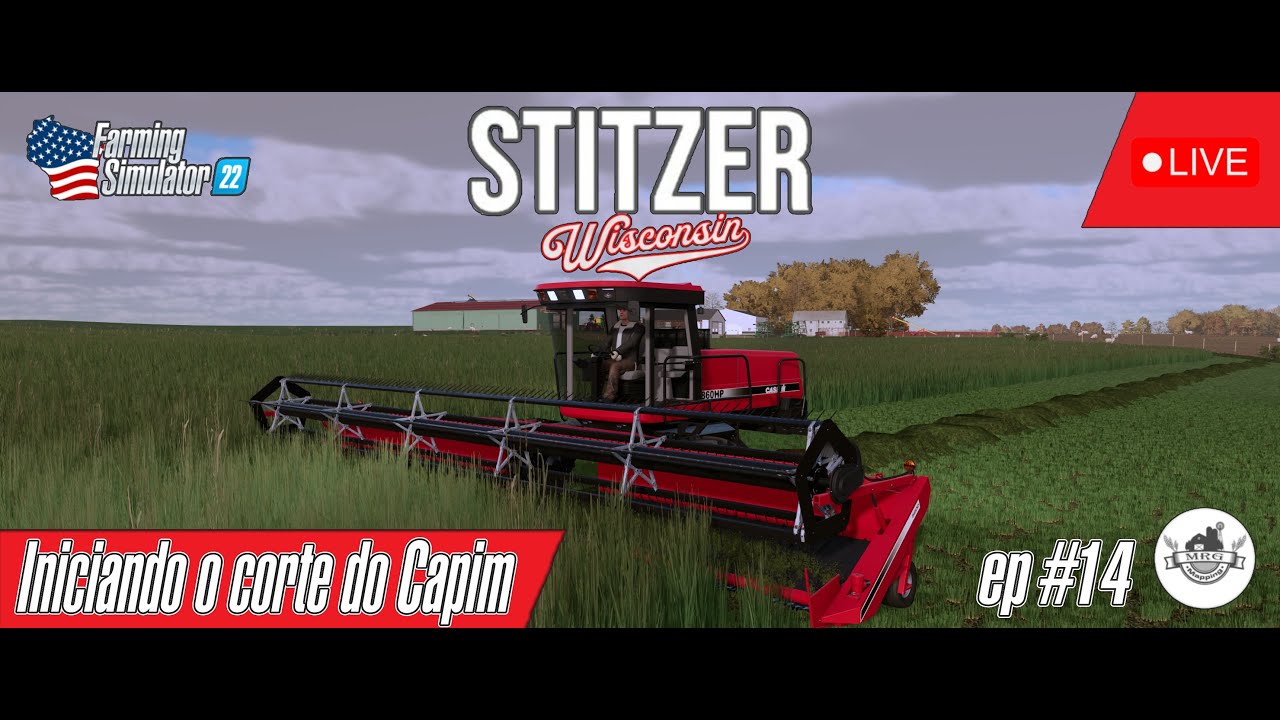 FS 22 | MAPA STITZER, WISCONSIN | INICIANDO O CORTE DO CAPIM ...