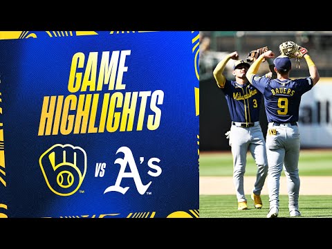 Brewers vs. A's Game Highlights (8/24/24) | MLB Highlights