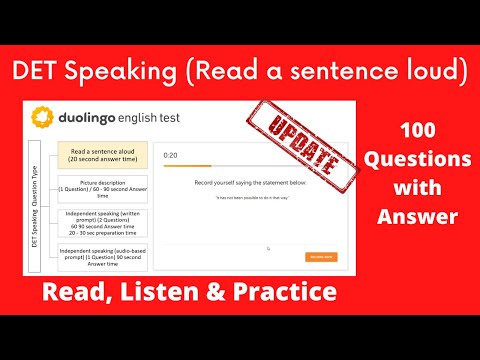 100 Duolingo English Test Speaking Question Type Read Aloud with answers