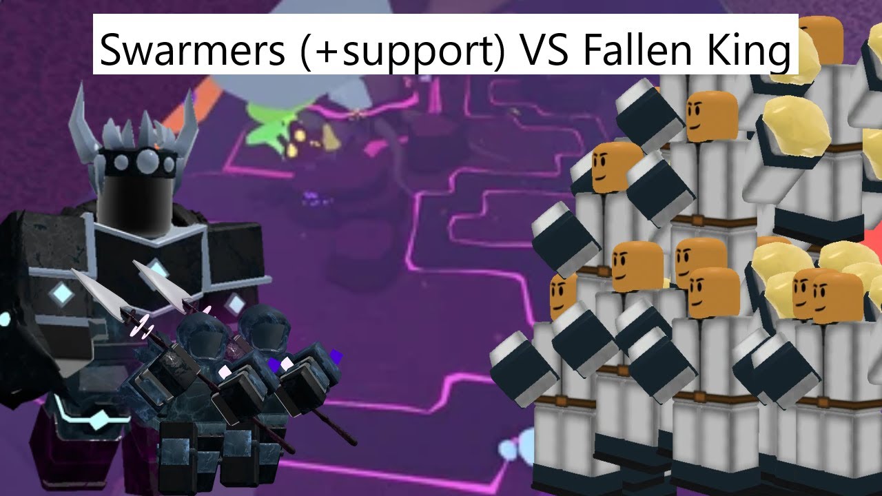 OP Swarmer Army (+support) vs Fallen King | Roblox Tower Defense ...