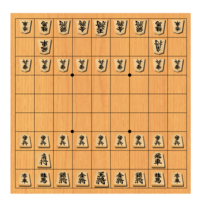 将棋-対局開始時の駒と将棋盤