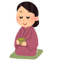 Woman drinking tea (tea ceremony)