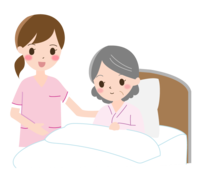 Caring for a grandmother in bed