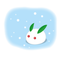 Snow rabbit in the snow