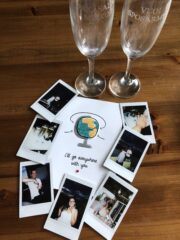 polaroids with champagne flutes