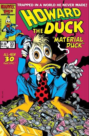 “Howard The Duck” #33 cover by Brian Bolland (Marvel Comics, 1986).