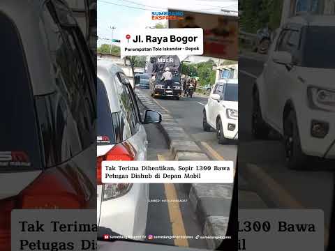 Tak Terima Dihentikan, Sopir L300 Bawa Petugas Dishub di Depan Mobil