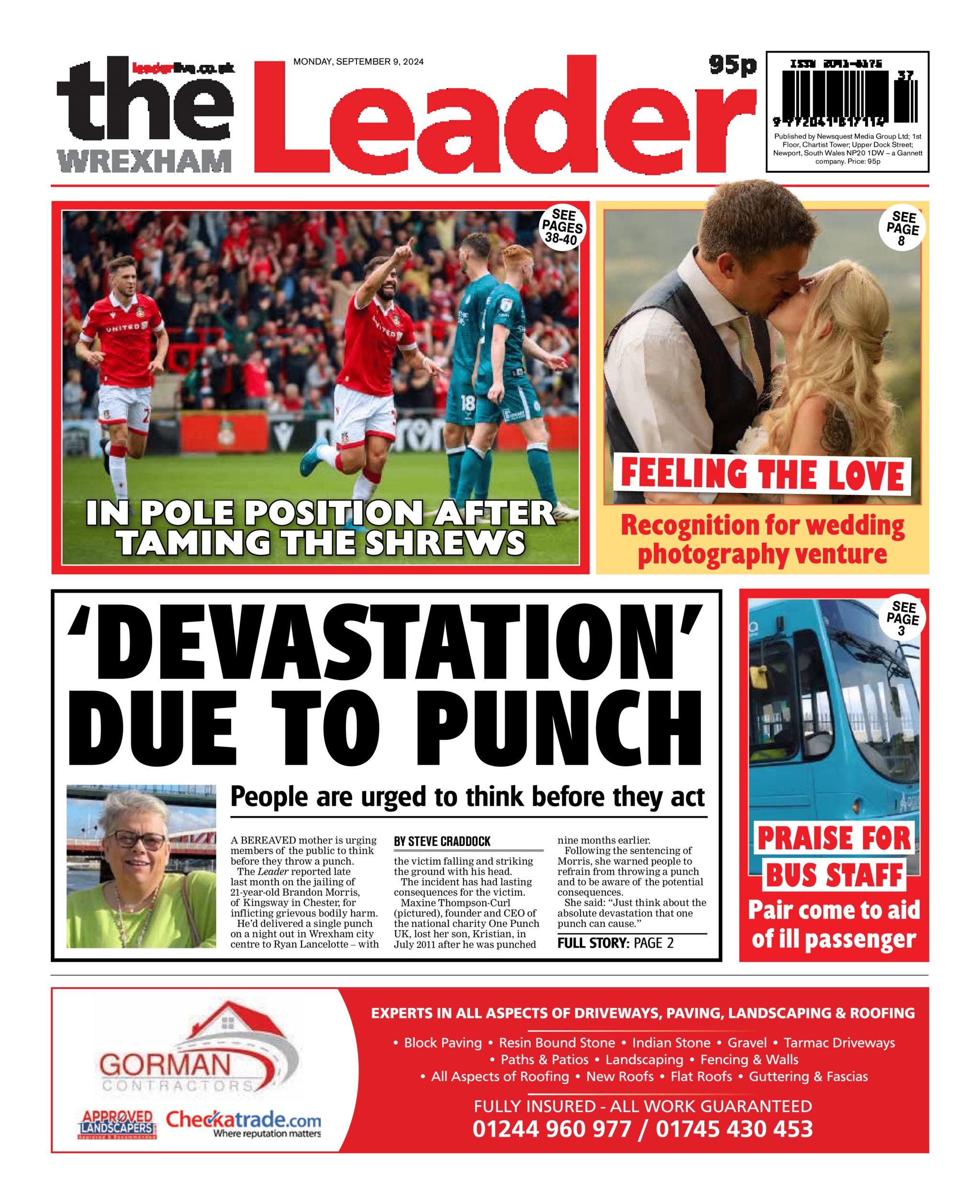 Wrexham leader front page