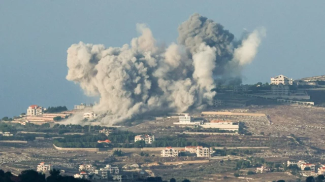 Bombardeo israelí en el sur de Líbano.