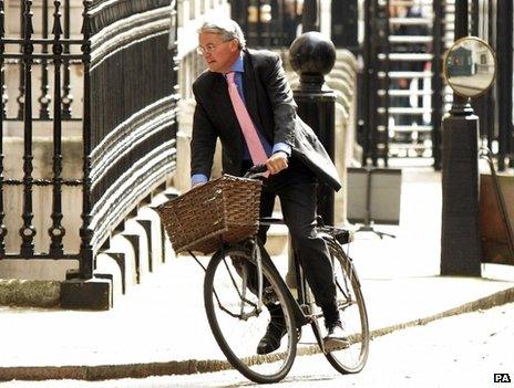 Andrew Mitchell on his bike