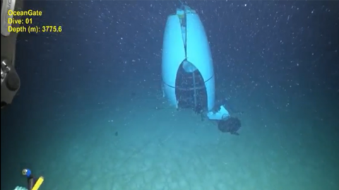 An image of the Titan's tail cone on the sea floor